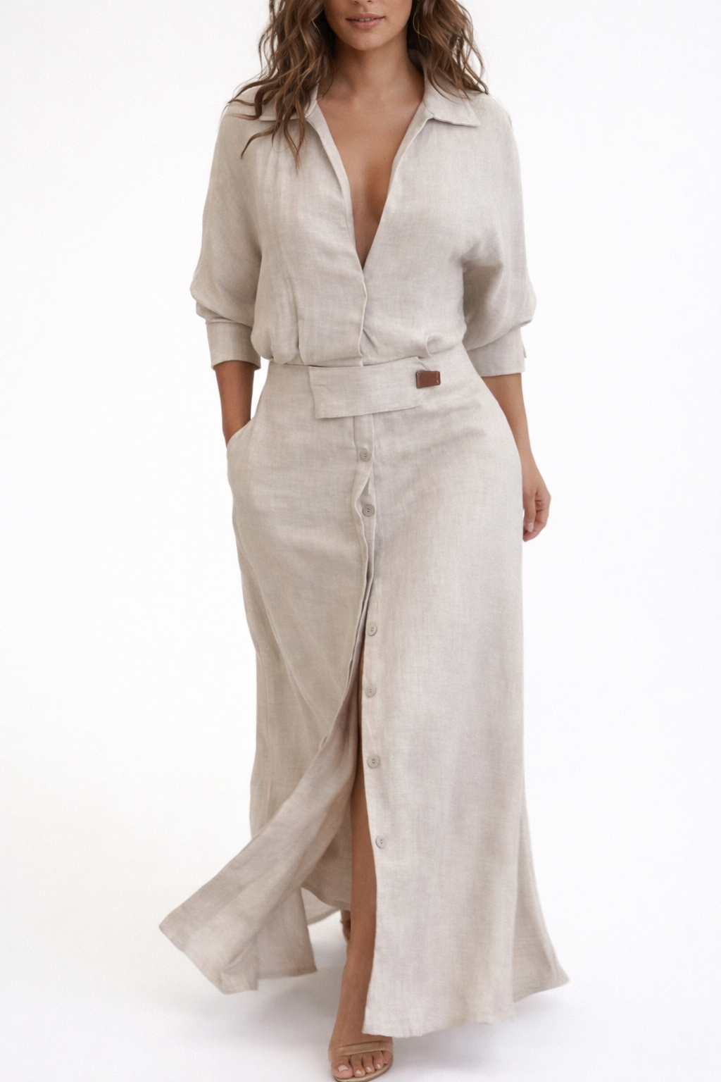 Ceravine™ Vestido Largo Algodón Lino Estilo Minimalista