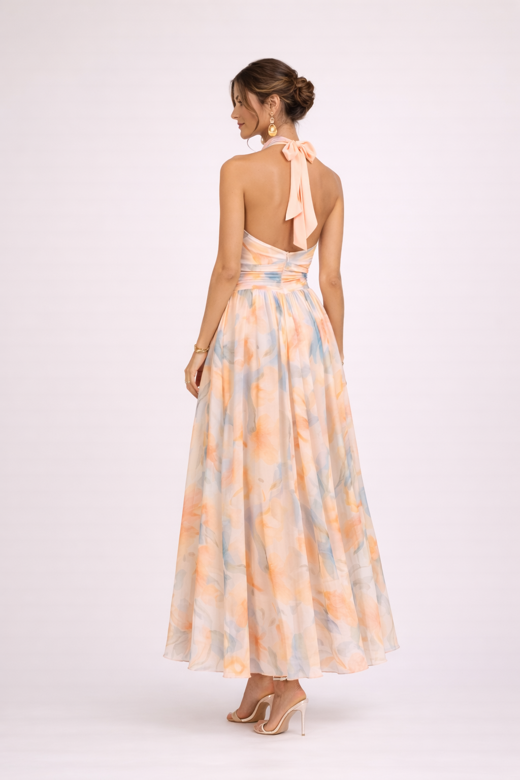Quincy™ Vestido Halter Acuarela