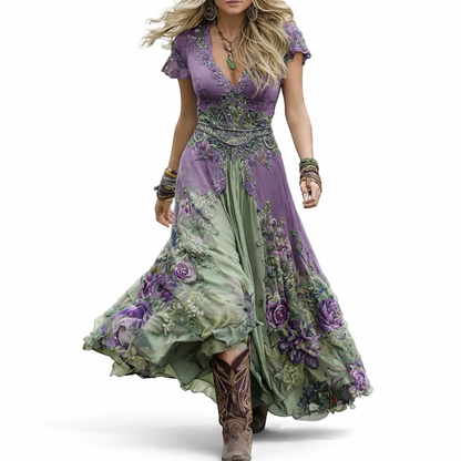 Amélique™ Vestido Maxi Floral Look Primaveral