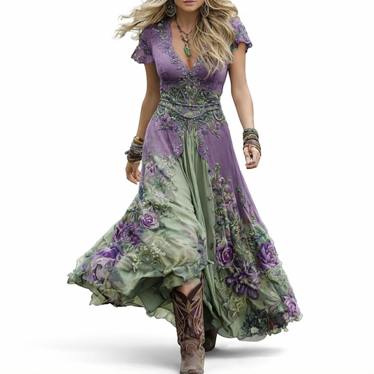 Amélique™ Vestido Maxi Floral Look Primaveral