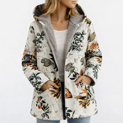 Norielle™ Abrigo Cálido con Estampado Floral para Dama