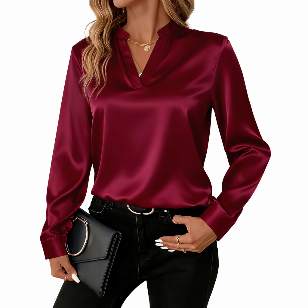Valenora™ Blusa Elegante de Satén con Caída Sofisticada