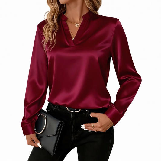 Valenora™ Blusa Elegante de Satén con Caída Sofisticada