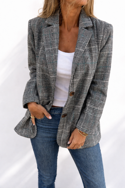 Melorae™ Blazer Casual Cuadros Clásicos