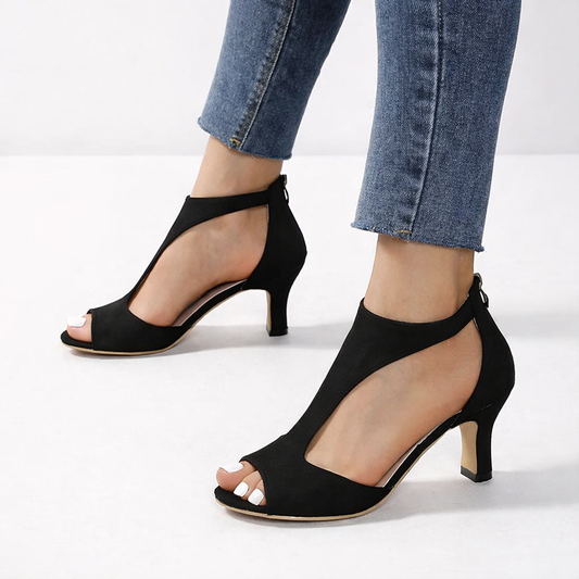 Alouettea™ Tacones Corte Lateral Curvo Peep Toe