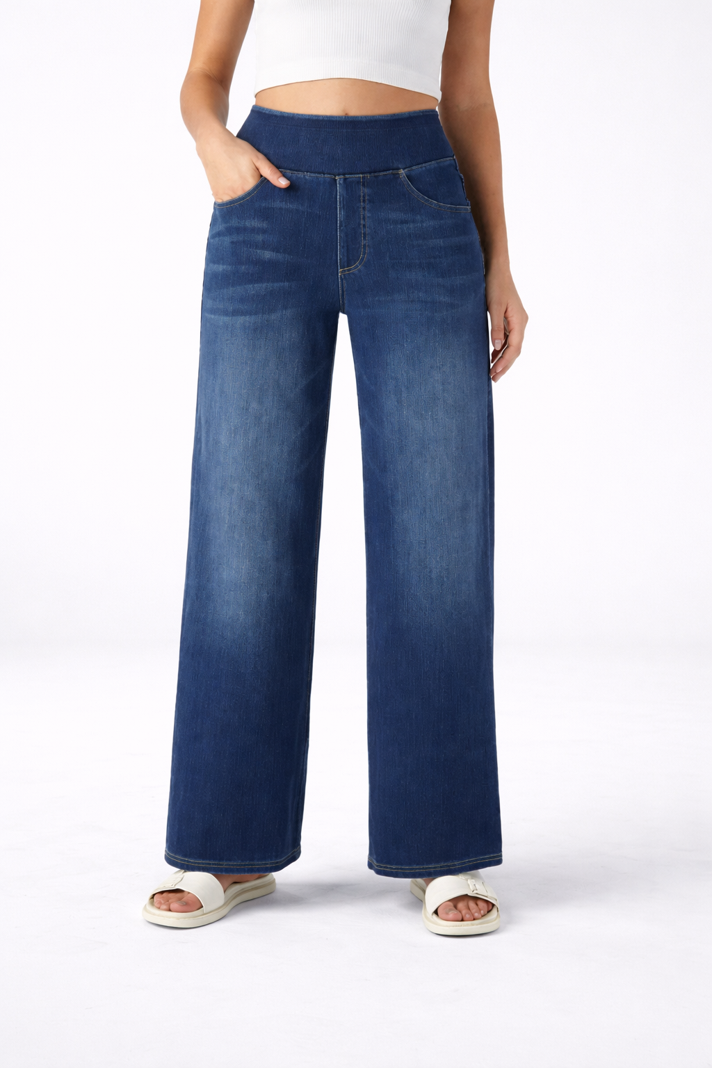 Karellea™ Jeans Pierna Ancha Cintura Alta Stretch