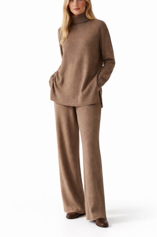Rosavienne™ Conjunto de punto y pantalones elegantes para mujeres para comodidad diaria
