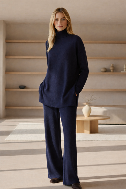Rosavienne™ Conjunto de punto y pantalones elegantes para mujeres para comodidad diaria
