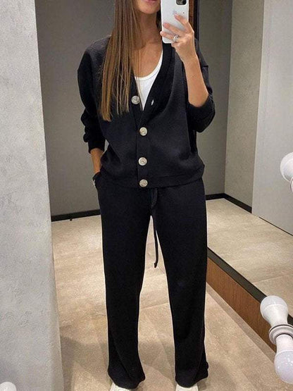 Oristine™ Conjunto de Punto con Cárdigan y Pantalón Giulia