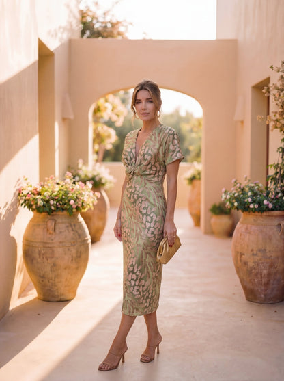 Taryn™ Vestido elegante de tejido ligero y fluido