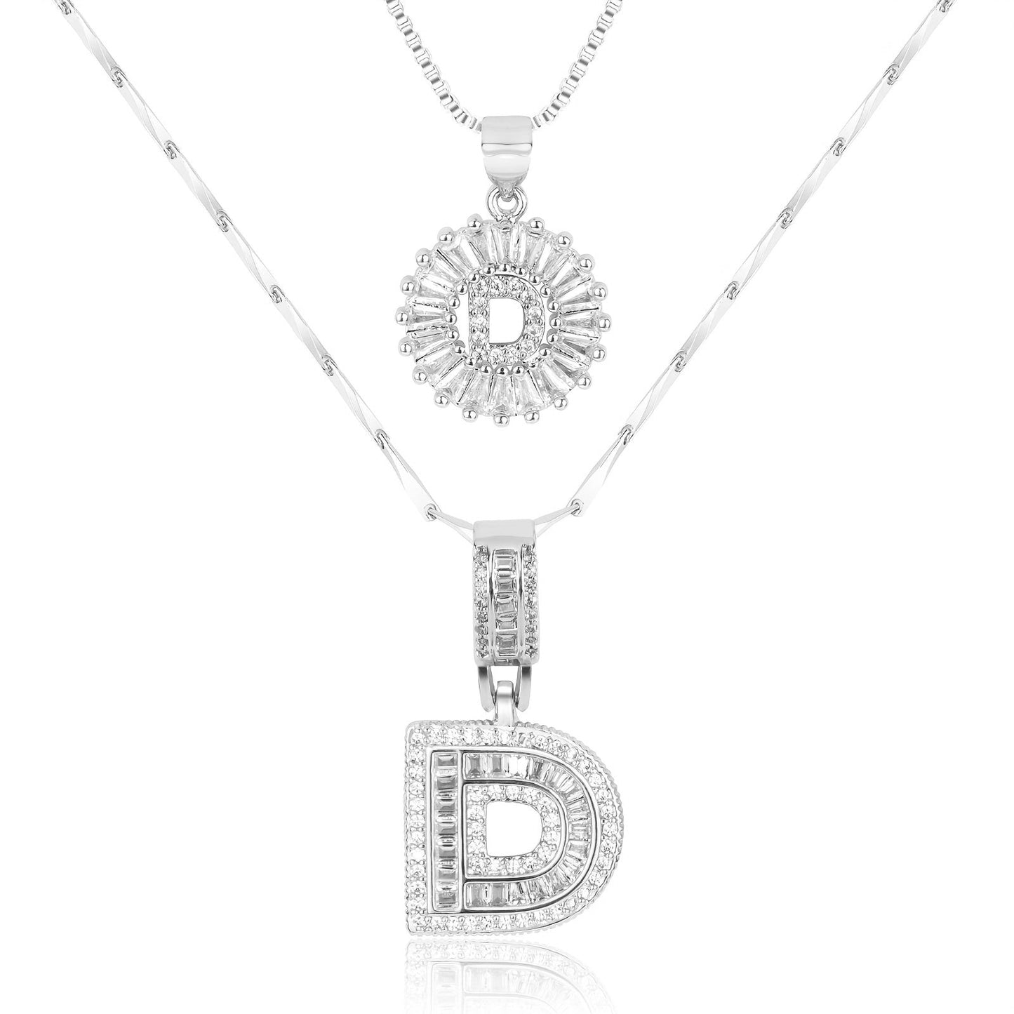 Primrose™ Collares Iniciales de Letra con Diamantes de 14k (2 piezas)