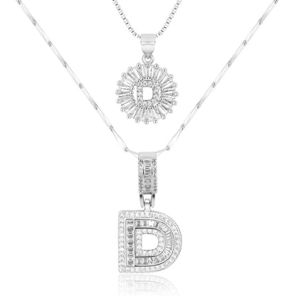 Primrose™ Collares Iniciales de Letra con Diamantes de 14k (2 piezas)