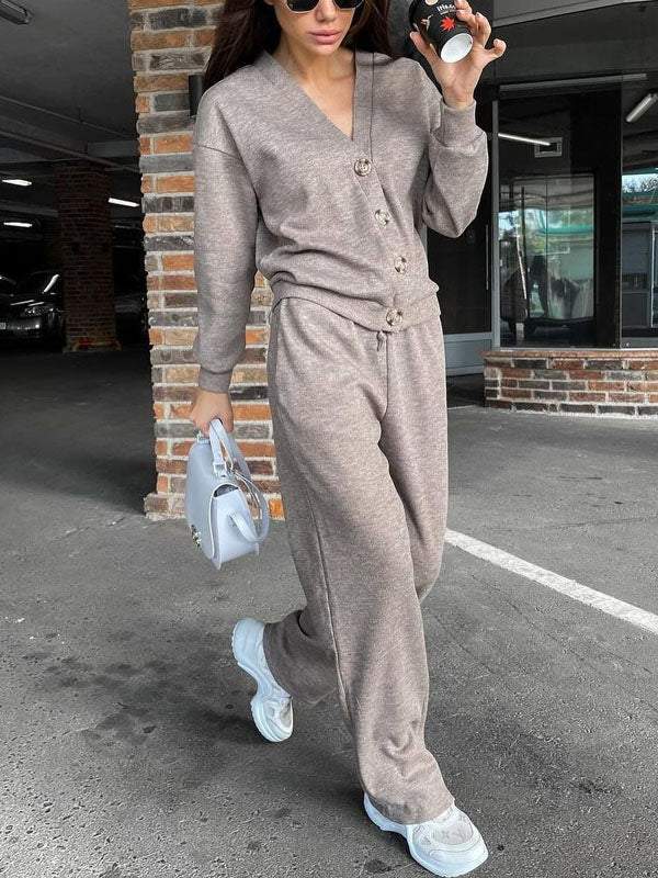 Oristine™ Conjunto de Punto con Cárdigan y Pantalón Giulia