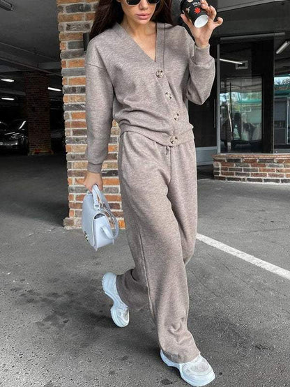 Oristine™ Conjunto de Punto con Cárdigan y Pantalón Giulia