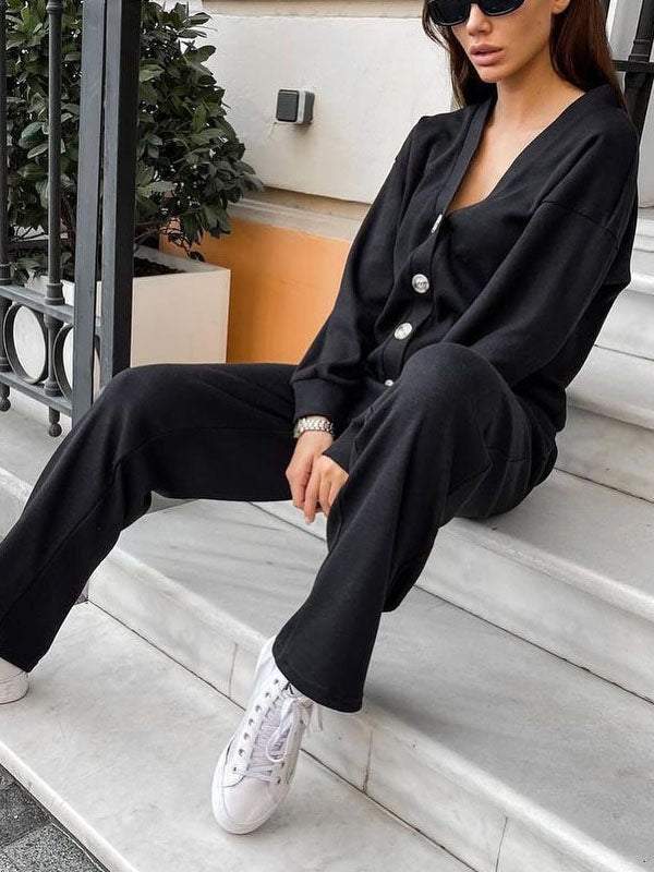 Oristine™ Conjunto de Punto con Cárdigan y Pantalón Giulia