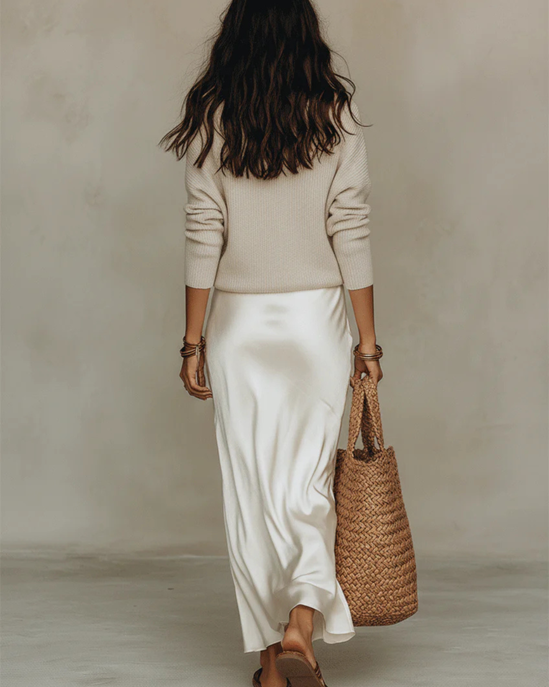 Heather | Vestido Midi Satinado con Suéter Incluido