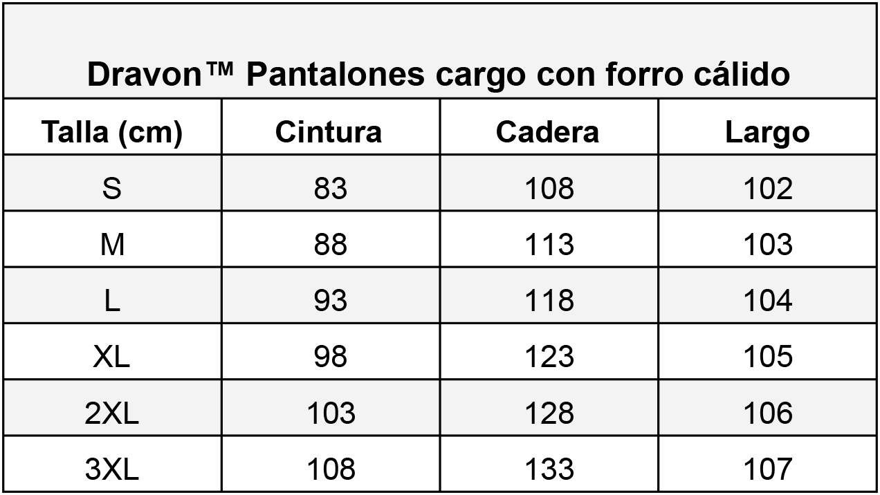 Dravon™ Pantalones cargo con forro cálido