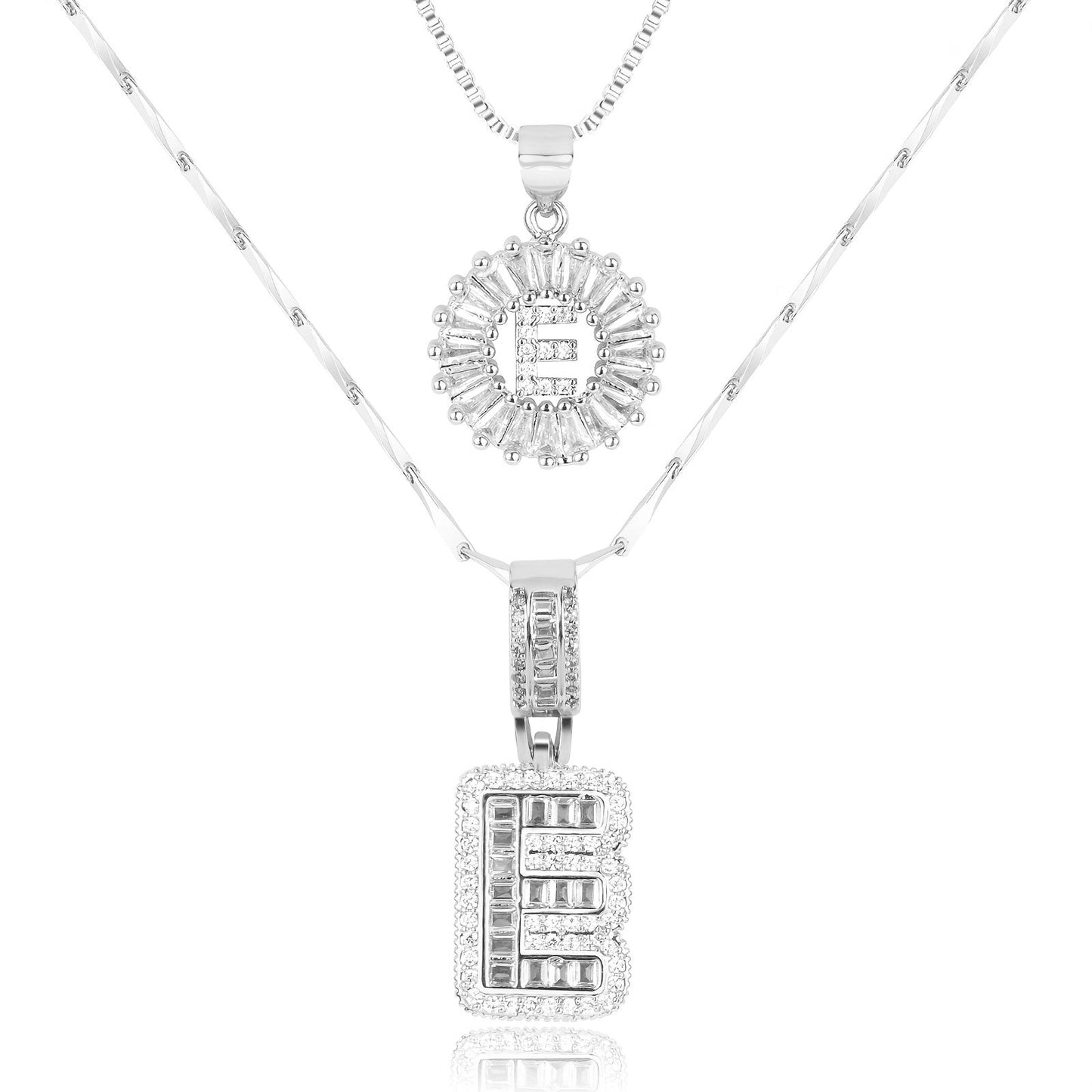 Primrose™ Collares Iniciales de Letra con Diamantes de 14k (2 piezas)