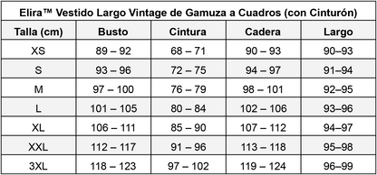 Elira™ Vestido Largo Vintage de Gamuza a Cuadros (con Cinturón)