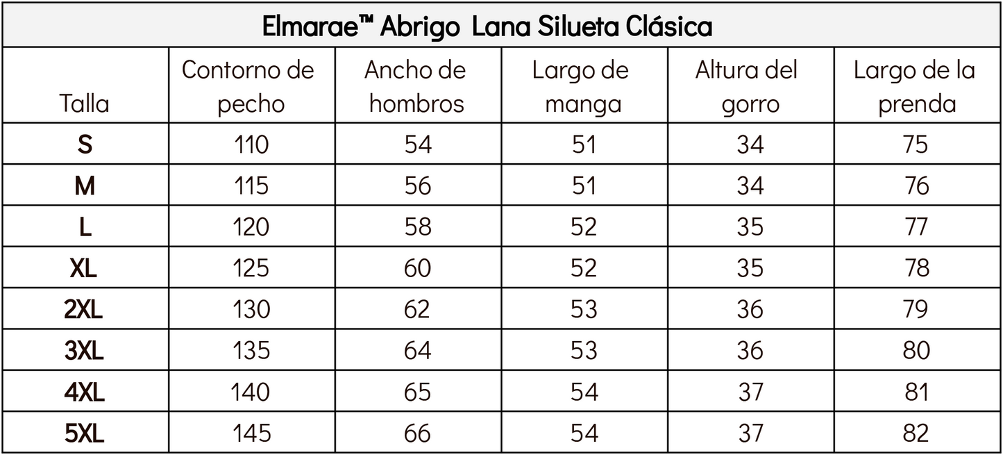 Elmarae™ Abrigo Lana Silueta Clásica