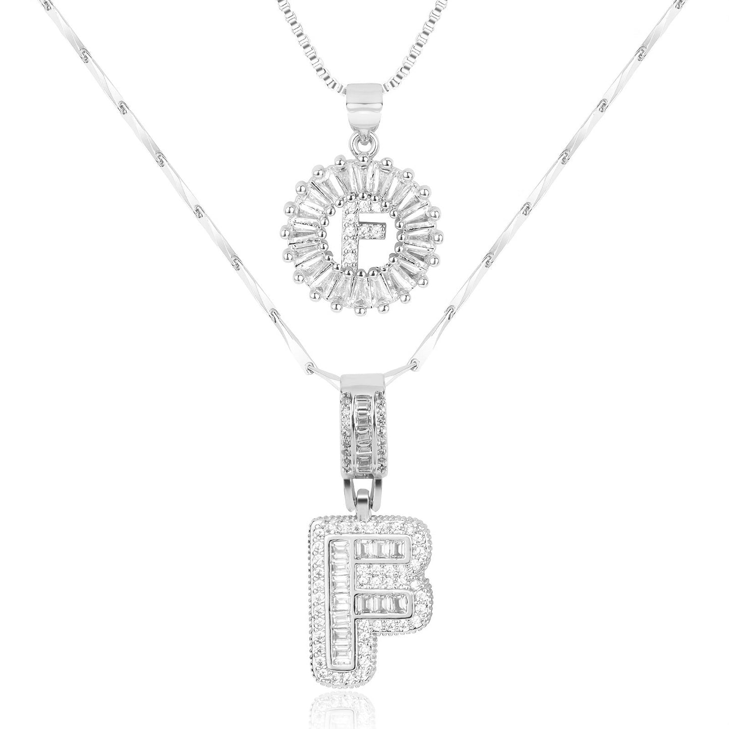 Primrose™ Collares Iniciales de Letra con Diamantes de 14k (2 piezas)