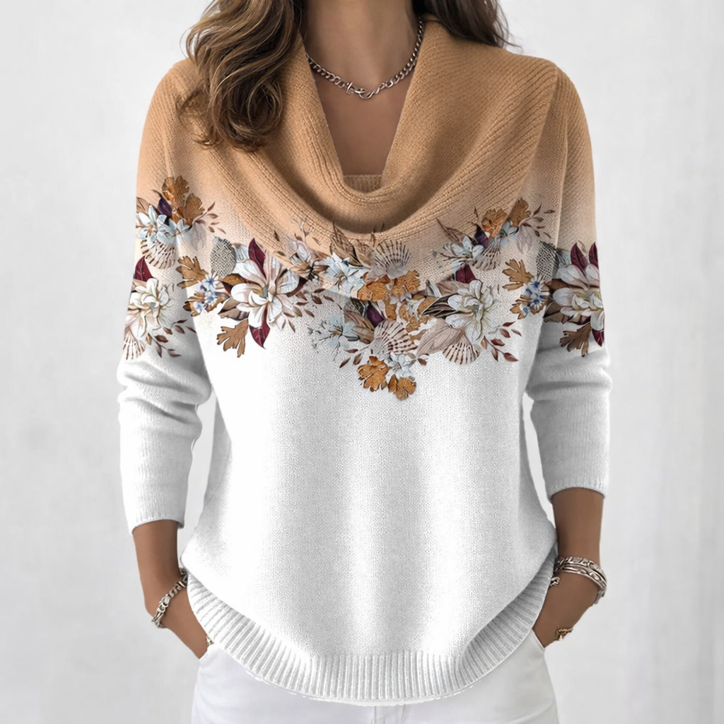 Miravé™ Suéter Floral con Cuello Caído para Mujer