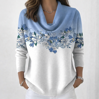 Miravé™ Suéter Floral con Cuello Caído para Mujer