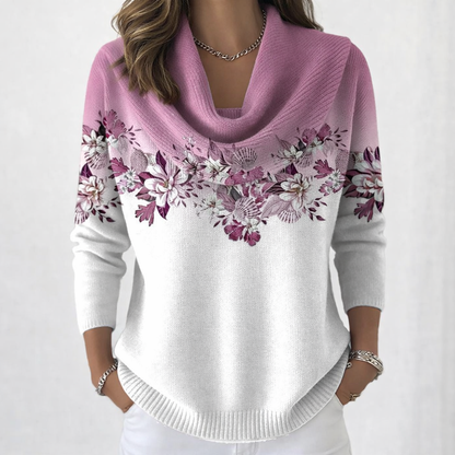 Miravé™ Suéter Floral con Cuello Caído para Mujer