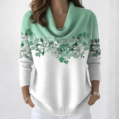 Miravé™ Suéter Floral con Cuello Caído para Mujer