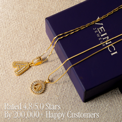 Primrose™ Collares Iniciales de Letra con Diamantes de 14k (2 piezas)