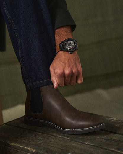 Iveron™ Botas Chelsea de Cuero Elegantes para Hombre