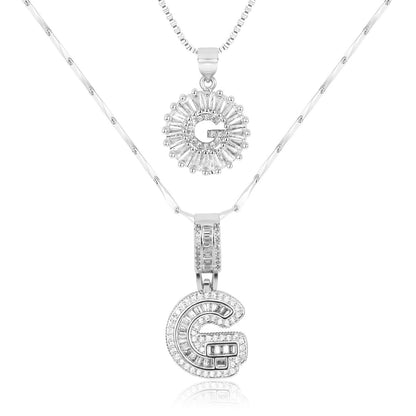 Primrose™ Collares Iniciales de Letra con Diamantes de 14k (2 piezas)