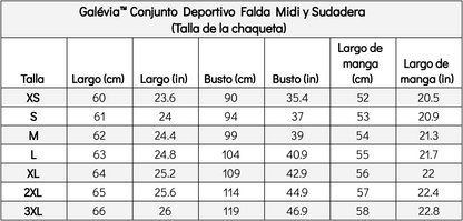 Galévia™ Conjunto Deportivo Falda Midi y Sudadera