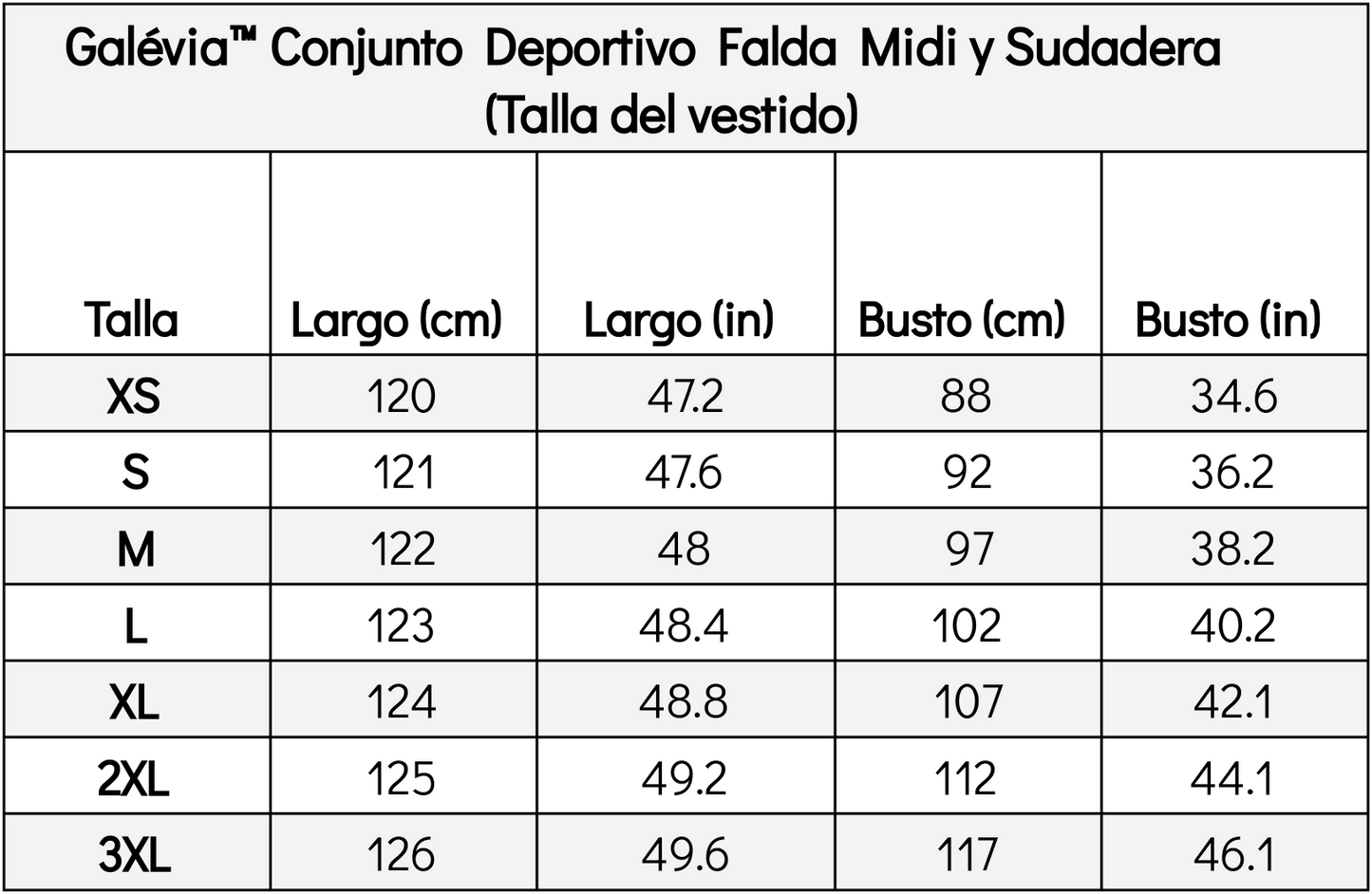 Galévia™ Conjunto Deportivo Falda Midi y Sudadera