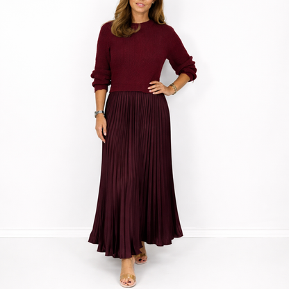 Galira™ Vestido Plisado Elegante para Mujer con Cuello Redondo