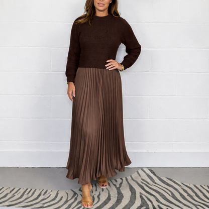 Galira™ Vestido Plisado Elegante para Mujer con Cuello Redondo