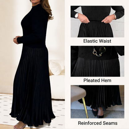 Galira™ Vestido Plisado Elegante para Mujer con Cuello Redondo