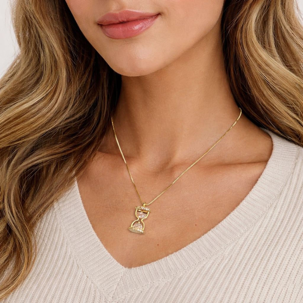 Gavielle™ Collar de Reloj de Arena de Oro de 14K
