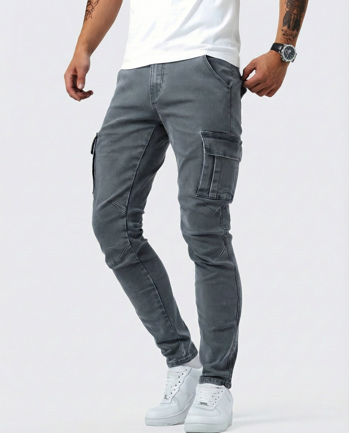 Calviero™ Pantalón Cargo Marino Ajuste Dinámico