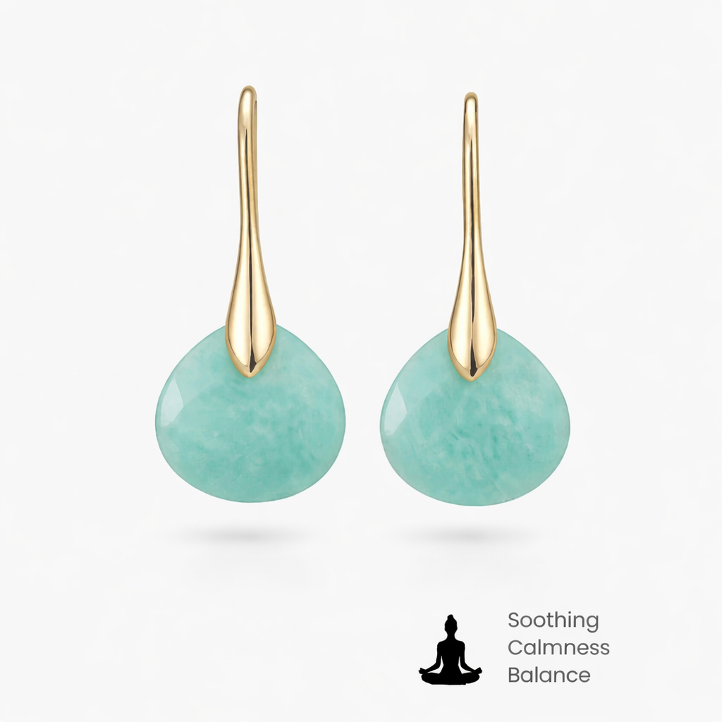 Gorella™ Pendientes de Gota de Amazonita y Oro