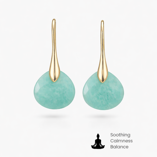 Gorella™ Pendientes de Gota de Amazonita y Oro