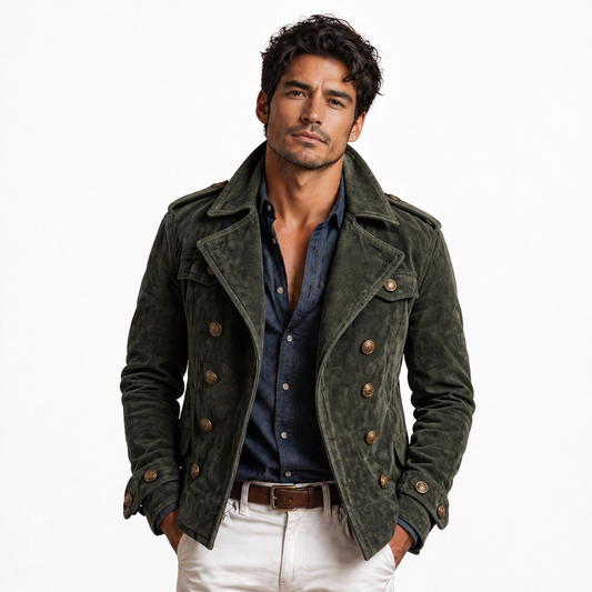 Gravaro™ Chaqueta Terciopelo Corte Vintage Doble Botón