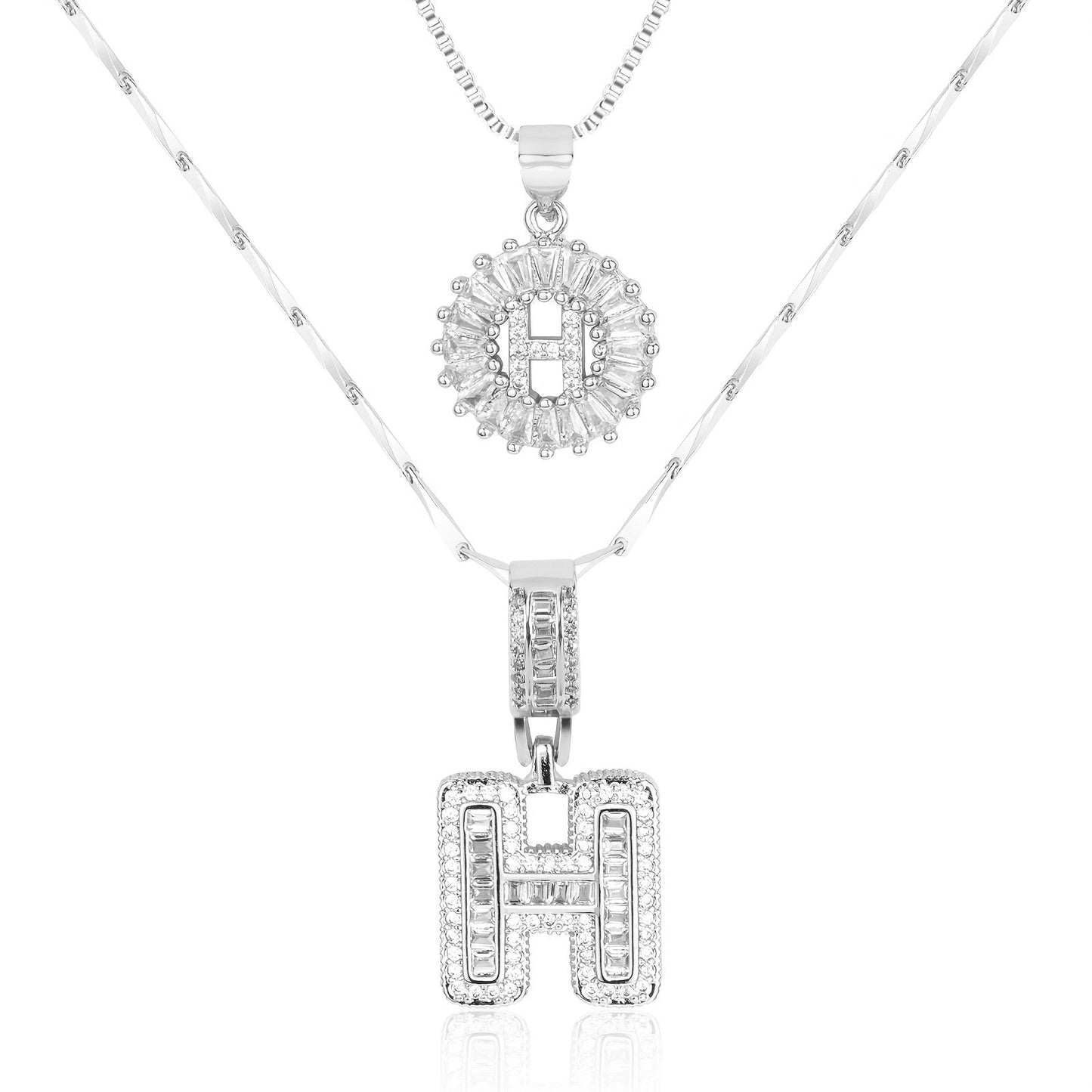 Primrose™ Collares Iniciales de Letra con Diamantes de 14k (2 piezas)