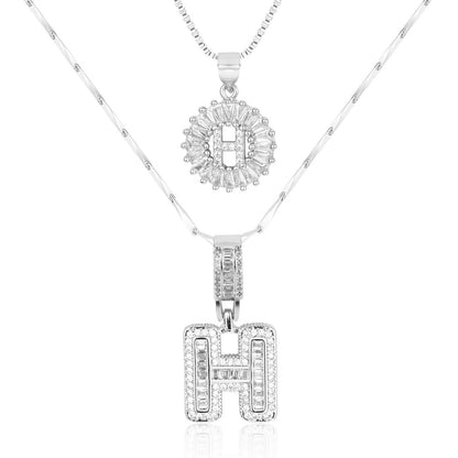 Primrose™ Collares Iniciales de Letra con Diamantes de 14k (2 piezas)