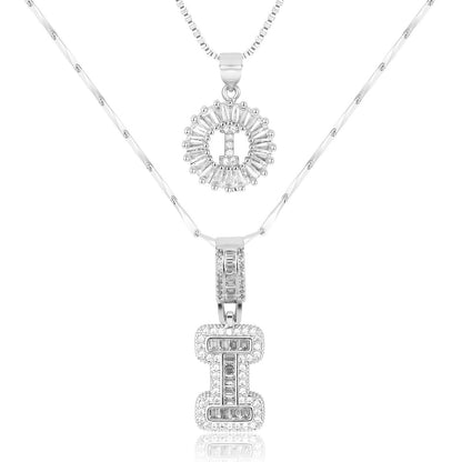 Primrose™ Collares Iniciales de Letra con Diamantes de 14k (2 piezas)