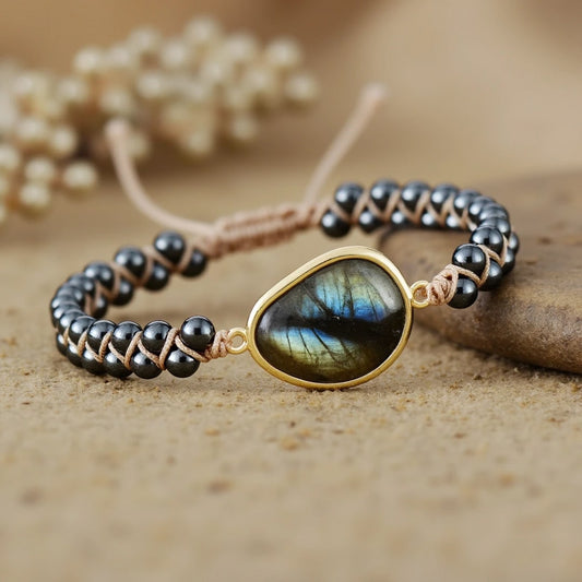 Dree™ Pulsera Ojo Celestial con Labradorita y Hematita Energética