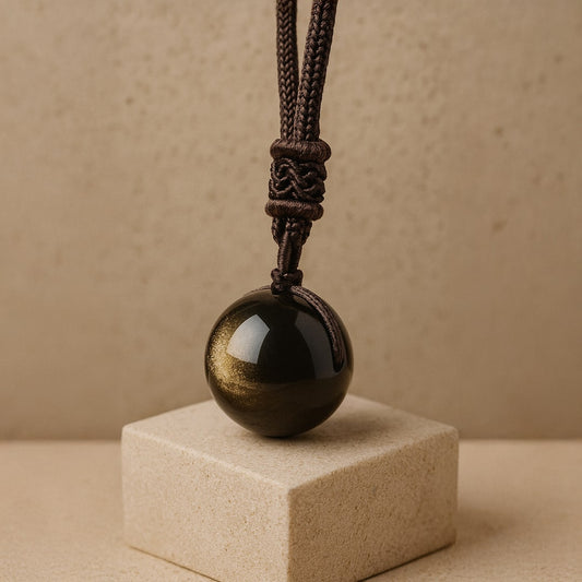 Flora™ Péndulo "Esfera" en Obsidiana Dorada