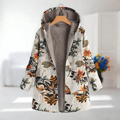 Norielle™ Abrigo Cálido con Estampado Floral para Dama
