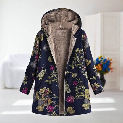 Norielle™ Abrigo Cálido con Estampado Floral para Dama