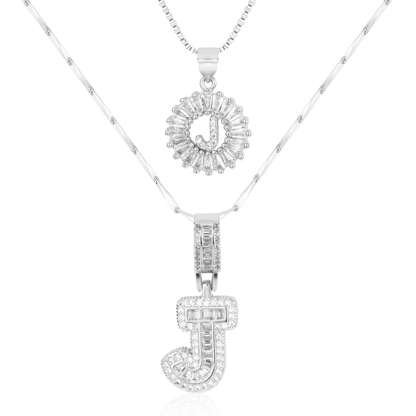 Primrose™ Collares Iniciales de Letra con Diamantes de 14k (2 piezas)
